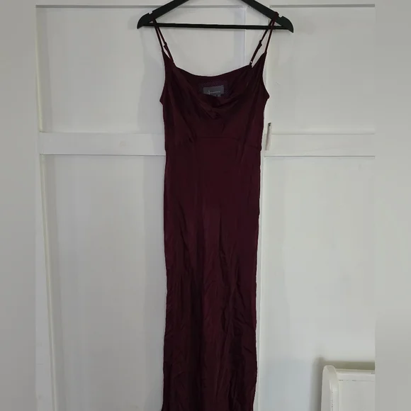 NWT Anthropologie Elyse Slip Dress Wine Burgandy Small - Picture 3 of 5